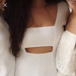 STYLISH white cutout fit & flare dress